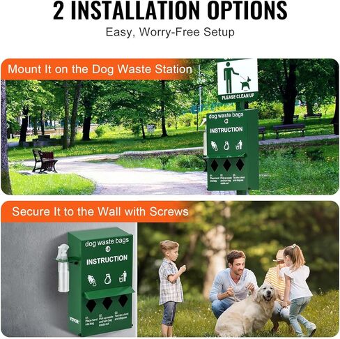 VEVOR Dog Waste Station, Commercial Dog Poop Station, 11.5 Gallons Pet Waste Bin with 50 Can Liners, Bag Dispenser & 600 Waste Bags, Outdoor Dog Waste Disposal System for Backyard in Saudi Arabia