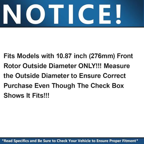Detroit Axle - مجموعة الفرامل الأمامية لـ 08-17 Mitsubishi Lancer Dodge Caliber Discor Discors دوارات الفرامل السيراميك 2009 2009 2010 2010 2014 2014 2015 2015 2017 استبدال: 10.87 'بوصة الدوار in Saudi Arabia