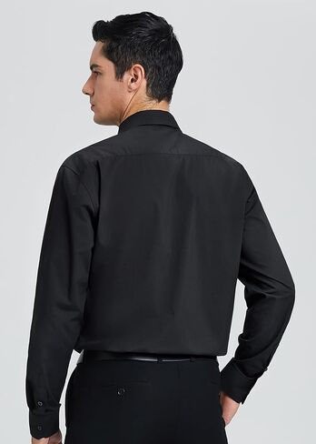 Hisdern Mens Dress Shirt و Tie Clankerchief مجموعة قمصان كلاسيكية طويلة الأكمام مطابقة للعلاقات زر رسمية أسفل القمصان أسفل القمصان in Saudi Arabia