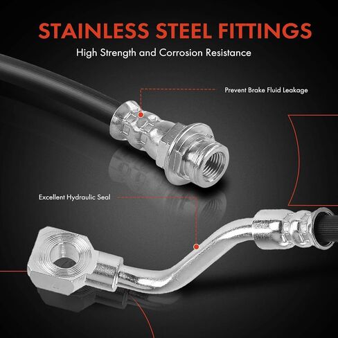 A -Premium Front Maptenger Brake Hose hose متوافق مع طرازات Chevy و Buick و Oldsmobile و Pontiac - Lumina و Monte Carlo و Cutlass Supreme و Regal و Grand Prix - استبدل# 10112054 in Saudi Arabia
