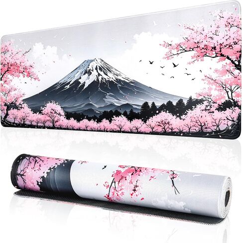 Japanese Sakura Gaming Mouse Pad,Non-Slip Mousepad Rubber Base Keyboard Mat with Stitched Edges for Gaming and Office Desk Mat in Saudi Arabia