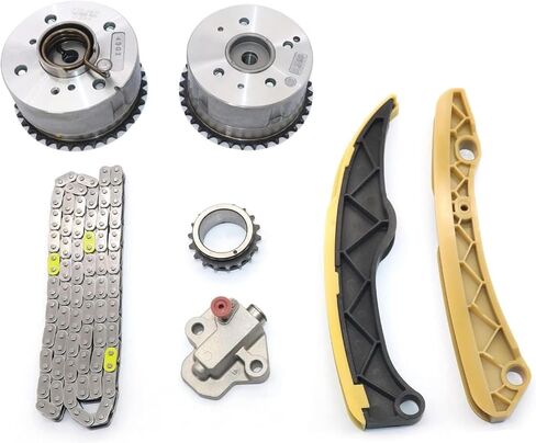 سلسلة توقيت GXARTS مع عادم مدخل VVT GEAR SPROCKET متوافق مع Hyundai Ascent Veloster Elantra Sonata Tucson Kia Rio Soul Forte5 Optima 1.6L 2011-2019 243212B620 244202B611 243502B600 in Saudi Arabia