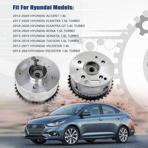 سلسلة توقيت GXARTS مع عادم مدخل VVT GEAR SPROCKET متوافق مع Hyundai Ascent Veloster Elantra Sonata Tucson Kia Rio Soul Forte5 Optima 1.6L 2011-2019 243212B620 244202B611 243502B600 in Saudi Arabia