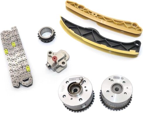 سلسلة توقيت GXARTS مع عادم مدخل VVT GEAR SPROCKET متوافق مع Hyundai Ascent Veloster Elantra Sonata Tucson Kia Rio Soul Forte5 Optima 1.6L 2011-2019 243212B620 244202B611 243502B600 in Saudi Arabia
