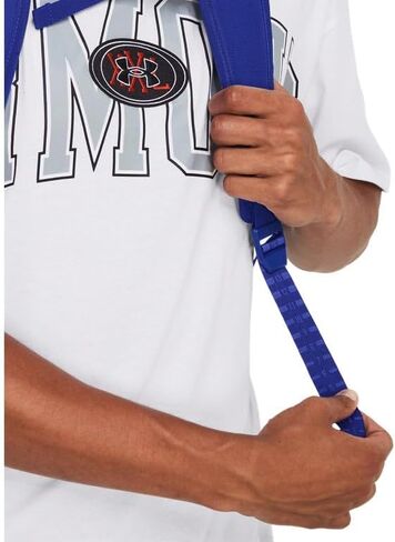 حقيبة ظهر Under Armour UA تحتوي على حقيبة ظهر - مقاومة للماء OSFM، باللون الأحمر والفضي المعدني in Kuwait