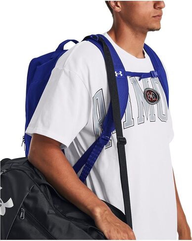 حقيبة ظهر Under Armour UA تحتوي على حقيبة ظهر - مقاومة للماء OSFM، باللون الأحمر والفضي المعدني in Kuwait