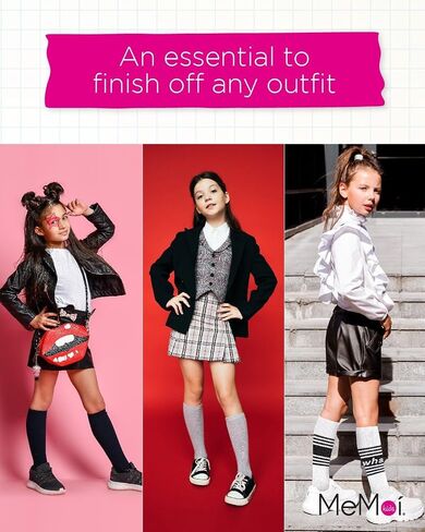 MeMoi Girls' Glitter Butterfly Cotton Knee High Socks in Saudi Arabia