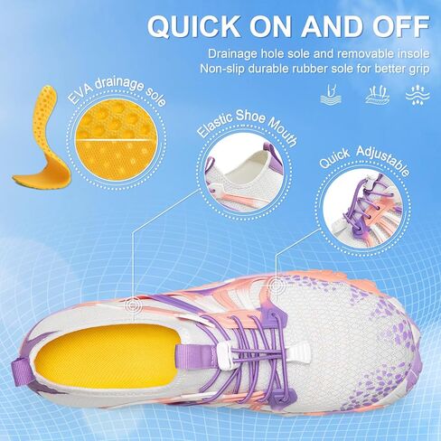 أحذية مياه Athmile للنساء رجال جاف جاف حافي القدمين أحذية السباحة غير المنقولة لخوض التجديف التجديف بالتجديف بالركض in Kuwait