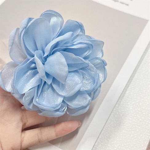 9cm Wedding Fabric Flower Brooch Pin Hair Clip for Women Men Elegant Big Camellia Rose Floral Brooches Lapel Pins Dainty Holiday Party Costume Dress Accessories Jewelry in Kuwait
