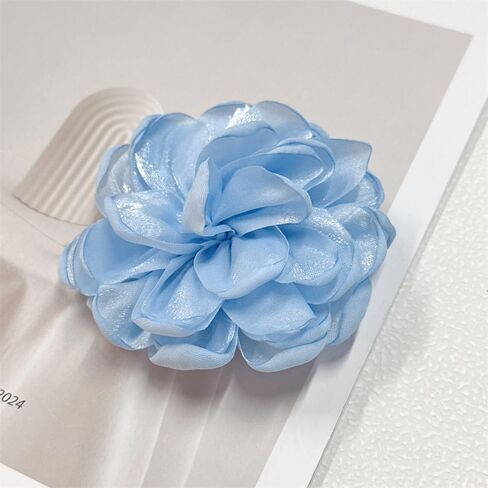 9cm Wedding Fabric Flower Brooch Pin Hair Clip for Women Men Elegant Big Camellia Rose Floral Brooches Lapel Pins Dainty Holiday Party Costume Dress Accessories Jewelry in Kuwait