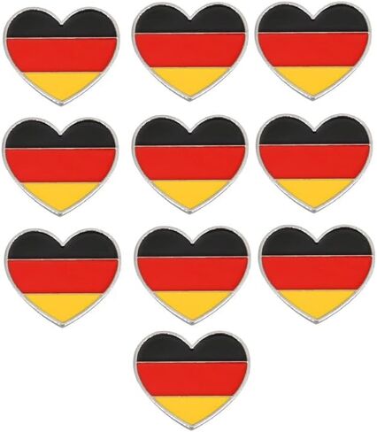 Germany National Flag Enamel Pin and Germans heart-shaped National Emblem Badge Brooch For Backpack and Coat in Kuwait
