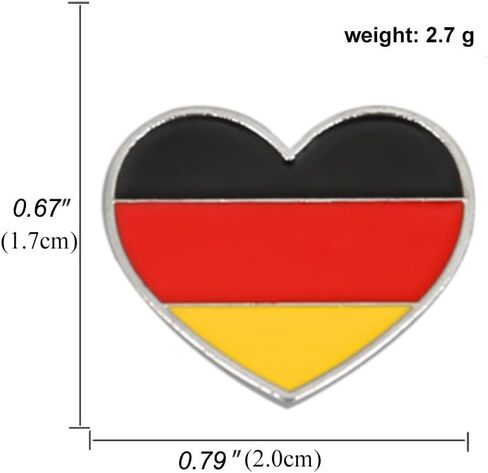 Germany National Flag Enamel Pin and Germans heart-shaped National Emblem Badge Brooch For Backpack and Coat in Saudi Arabia