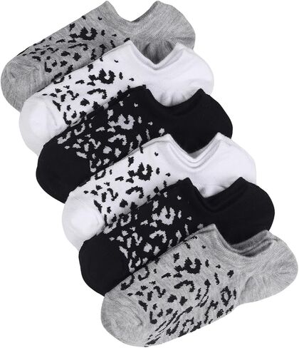 WDIRARA Women's 6 Pairs Leopard Print Low Cut Socks No Show Socks in Saudi Arabia