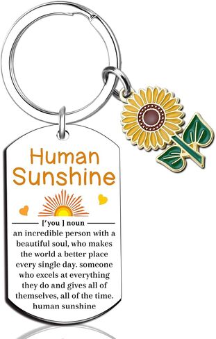 هدايا أشعة الشمس البشرية للنساء الرجال ، شكرا لك هدايا التقدير لزملاء العمل معلم المعلم Sunflower سلسلة المفاتيح أفكار هدية الصحة العقلية هدية تحفيزية للنساء الرجال in Saudi Arabia