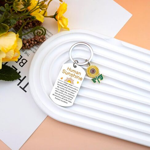 هدايا أشعة الشمس البشرية للنساء الرجال ، شكرا لك هدايا التقدير لزملاء العمل معلم المعلم Sunflower سلسلة المفاتيح أفكار هدية الصحة العقلية هدية تحفيزية للنساء الرجال in Saudi Arabia