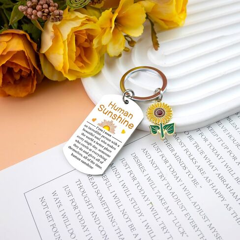 هدايا أشعة الشمس البشرية للنساء الرجال ، شكرا لك هدايا التقدير لزملاء العمل معلم المعلم Sunflower سلسلة المفاتيح أفكار هدية الصحة العقلية هدية تحفيزية للنساء الرجال in Saudi Arabia