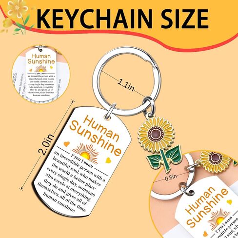 هدايا أشعة الشمس البشرية للنساء الرجال ، شكرا لك هدايا التقدير لزملاء العمل معلم المعلم Sunflower سلسلة المفاتيح أفكار هدية الصحة العقلية هدية تحفيزية للنساء الرجال in Saudi Arabia