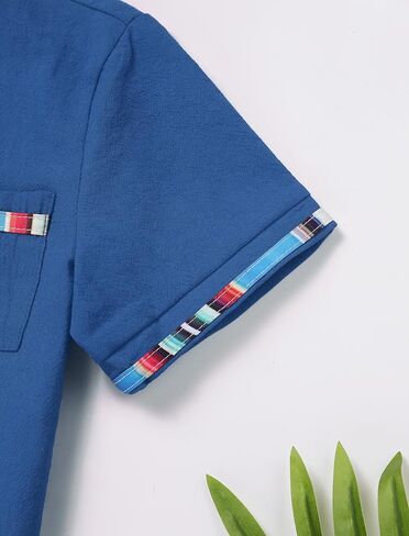 AWIBMK Kids Toddler Boys Mexican Shirt Short Sleeve Button-up Guayabera Shirt Traditional Cinco De Mayo Fiesta Top in Saudi Arabia