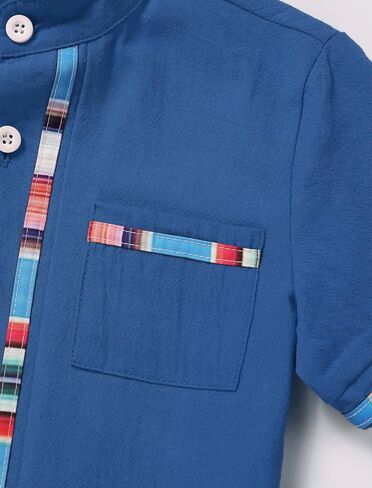 AWIBMK Kids Toddler Boys Mexican Shirt Short Sleeve Button-up Guayabera Shirt Traditional Cinco De Mayo Fiesta Top in Saudi Arabia