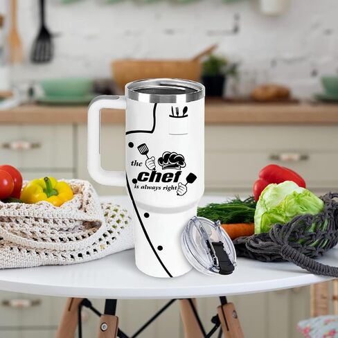 Chef Gifts for Men Women 40oz Stainless Steel Chef Cup Tumbler, Cooking Lovers Birthday Present, Baking/Culinary Gifts for Dad Husband in Saudi Arabia