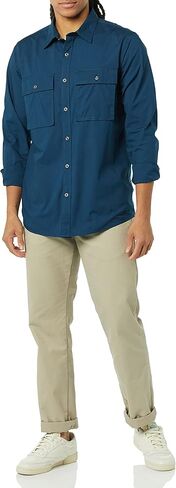Amazon Essentials Men's Standard-Fit Long-Sleeve Two-Pocket Utility Shirt (Previously Goodthreads) in Saudi Arabia