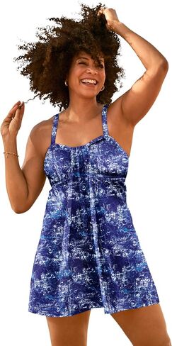 Swim 365 Women's Plus Size Flyaway Swim Dress in Kuwait