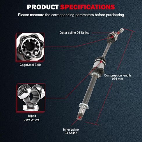 cciyu 66-5298 CV Axle Shaft Assembly Fit 2006-2008 for Toyota RAV4 2.4L,2009-2012 for Toyota RAV4 2.5L Front Right Passenger Side FWD in Saudi Arabia