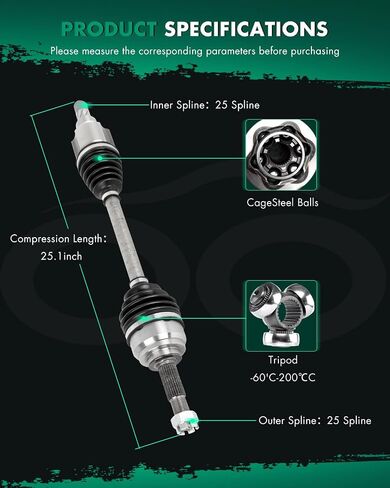 SCITOO CV Axle Shaft Assembly Front Left for Nissan Versa 1.6L,for Nissan Versa Note 1.6L 2012-2018 66-6413 FWD in Saudi Arabia