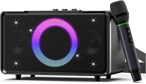 Portable Bluetooth Speaker: 100W, 15H Playtime, Loud Wireless Boombox, 5″ Large Subwoofer, LED Light Show, Fast Charging, Big Bocinas for Outdoor, Party, Backyard (Silver with 1Mic) in Saudi Arabia