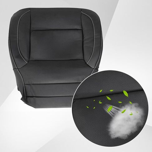 FZJDSD Black Driver or Passenger Side Bottom Perforation Leather Seat Cover Compatible with Chevy GMC Silverado Tahoe Suburban Yukon Sierra 2014 2015 2016 2017 2018 2019 in Saudi Arabia
