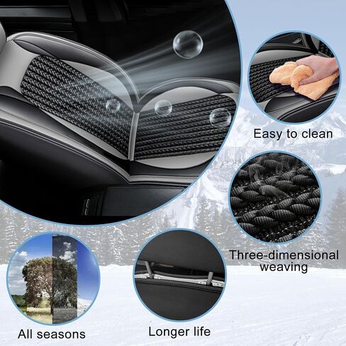TTX LIGHTING Car Seat Cover Full Set for 2003-2026 Honda Civic LX,Sport,EX,EX-L,Touring,EX-T,Hybrid,LX-P,SE,LX-S,DX-VP,GX,Sport Touring: Breathable Ice Slik Seat Covers(5 Seat, Black&Gray) in Kuwait