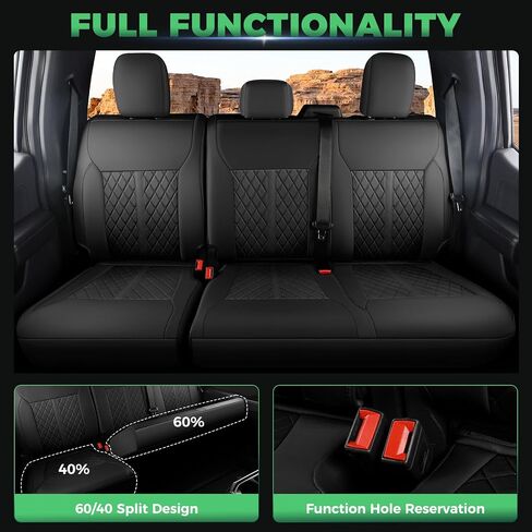 بالنسبة لأغطية مقاعد جلدية Ford F150 ، Super Crew Cab XL XLT Platinum 2010 2011 2012 2013 ، Custom Fit Truck Set Set مجموعة كاملة ، إكسسوارات حماة التقاط ، أسود (مقعد دلو) in Kuwait