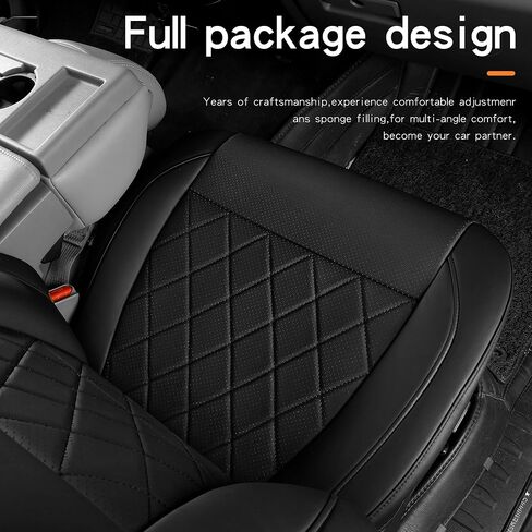 F150 Seat Covers, Napa Leather, Custom fit 2015-2020 F150 and 2017-2022 F250 F350 F450 Super Duty Crew Cab SuperCrew SuperCab Regular Cab(Front Pair, Black 2 pcs) in Saudi Arabia