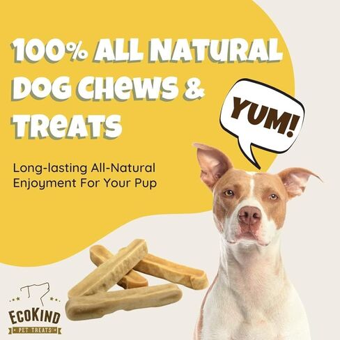 EcoKind Himalayan Gold Yak Cheese Dog Chew للكلاب الكبيرة، علاجات صحية للكلاب، عديم الرائحة، عظام كلب طويلة الأمد للكلاب، خالية من الجلود الخام، مصنوعة في جبال الهيمالايا، كبيرة (عبوة من قطعة واحدة) in Saudi Arabia