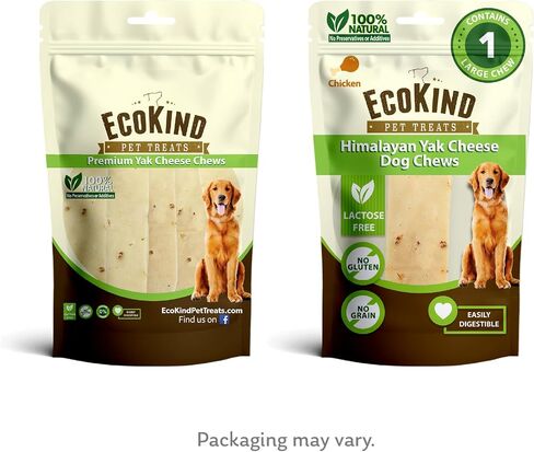 EcoKind Himalayan Gold Yak Cheese Dog Chew للكلاب الكبيرة، علاجات صحية للكلاب، عديم الرائحة، عظام كلب طويلة الأمد للكلاب، خالية من الجلود الخام، مصنوعة في جبال الهيمالايا، كبيرة (عبوة من قطعة واحدة) in Saudi Arabia