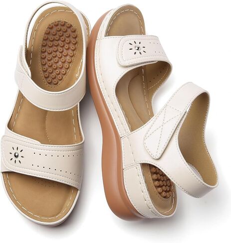 Tilocow Sandals Women Wedge Shoes - Orthopedic Comfortable Arch Support Platform Sandals for Women Wedge Summer Dressy Casual Bunion Walking Sandals in Kuwait