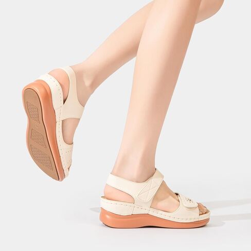 Tilocow Sandals Women Wedge Shoes - Orthopedic Comfortable Arch Support Platform Sandals for Women Wedge Summer Dressy Casual Bunion Walking Sandals in Kuwait