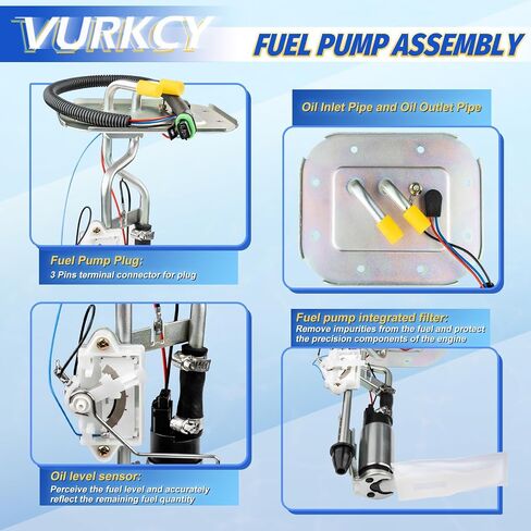 مجموعة مضخة الوقود الكهربائية مع وحدة إرسال متوافقة مع 1991 1992 1993 1994 1995 Jeep Wrangler ، L4 2.5L/ L6 4.0L GAS ، فقط لخزان 20 جالون ، استبدل 4637182 ، 4741369 ، 4741373 in Saudi Arabia
