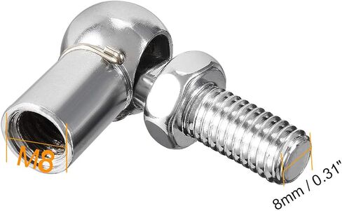 Uxcell Gas Spring End Fitting M8 Female Thread 8mm Round Hound Dia A3 Steel 2pcs in Saudi Arabia