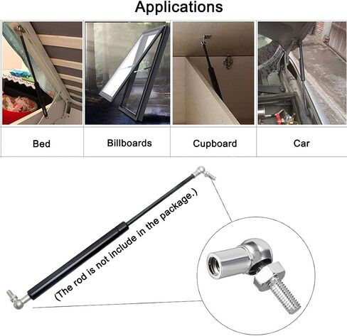 Uxcell Gas Spring End Fitting M8 Female Thread 8mm Round Hound Dia A3 Steel 2pcs in Saudi Arabia