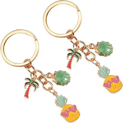AUCELI Car Keychain, 2PCS Island Palm Tree Vehicle Key Chain, Metal Automotive Key Ring Holder Accessories, Universal Fit (Style D) in Saudi Arabia