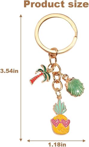 AUCELI Car Keychain, 2PCS Island Palm Tree Vehicle Key Chain, Metal Automotive Key Ring Holder Accessories, Universal Fit (Style D) in Saudi Arabia