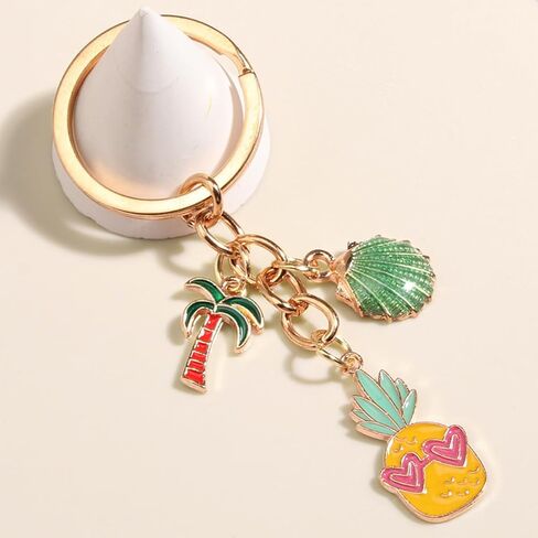 AUCELI Car Keychain, 2PCS Island Palm Tree Vehicle Key Chain, Metal Automotive Key Ring Holder Accessories, Universal Fit (Style D) in Saudi Arabia