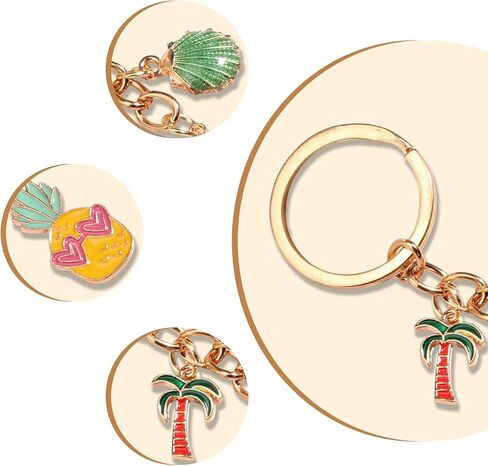 AUCELI Car Keychain, 2PCS Island Palm Tree Vehicle Key Chain, Metal Automotive Key Ring Holder Accessories, Universal Fit (Style D) in Saudi Arabia