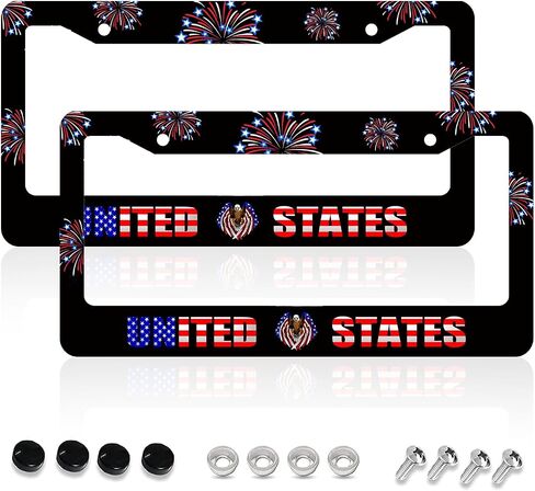 Ocean Waves and Flower License Plate Frame 2 Pack, Auto Car Accessories Front Rear License Plate Cover Holder Decoration Aluminum Car Tag Frame for Women Men 12.3 X 6.3 inch 2 Holes with Screws in Saudi Arabia