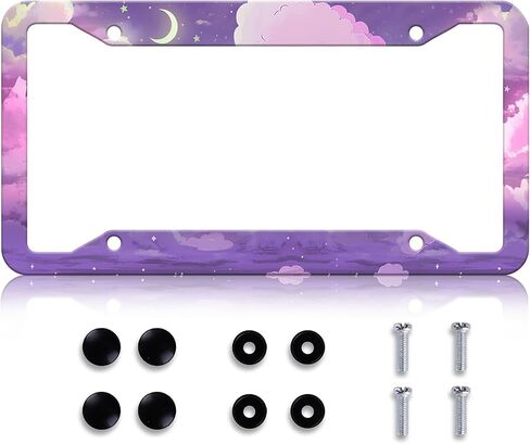 LIN KANG Black Leopard Cheetah Print License Plate Frame Funny Animal Print License Plates Holder Stainless Steel Auto Parts Rust-Proof Waterproof Car Decorative Tag Frame for Standard US 12x6 Inch in Saudi Arabia