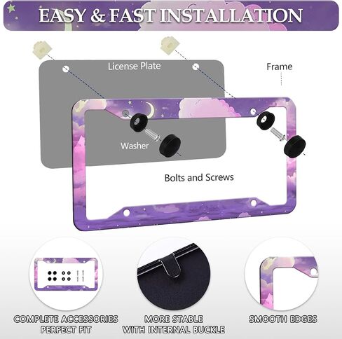 LIN KANG Black Leopard Cheetah Print License Plate Frame Funny Animal Print License Plates Holder Stainless Steel Auto Parts Rust-Proof Waterproof Car Decorative Tag Frame for Standard US 12x6 Inch in Saudi Arabia
