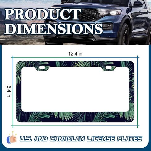 LIN KANG Black Leopard Cheetah Print License Plate Frame Funny Animal Print License Plates Holder Stainless Steel Auto Parts Rust-Proof Waterproof Car Decorative Tag Frame for Standard US 12x6 Inch in Saudi Arabia