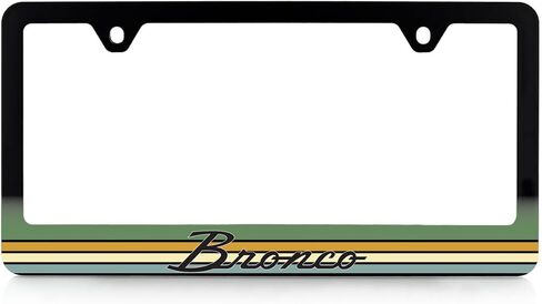 Ford Bronco Vintage Script UV Cured Ink Black Plastic License Plate Frame in Saudi Arabia