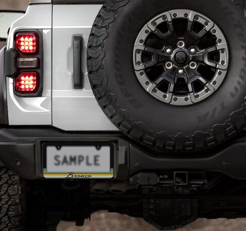 Ford Bronco Vintage Script UV Cured Ink Black Plastic License Plate Frame in Saudi Arabia